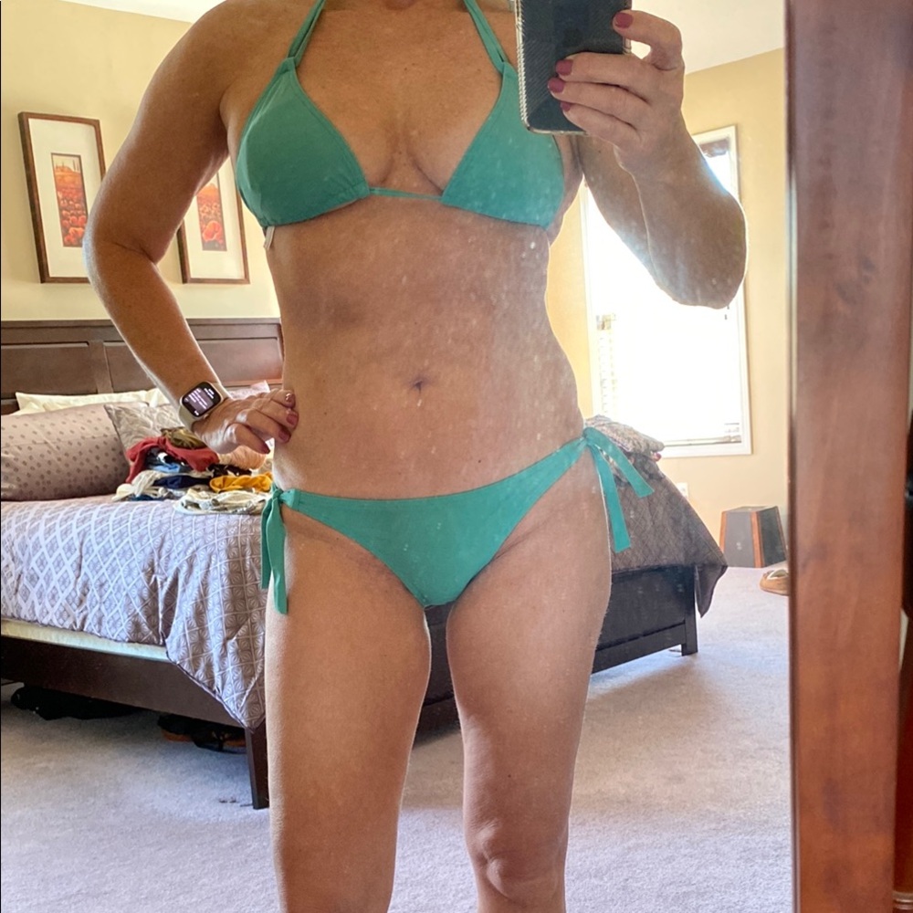 Teal Halter Bikini Set medium top small bottom